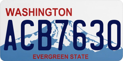 WA license plate ACB7630