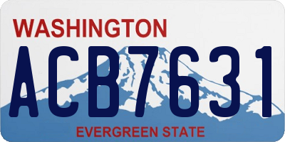 WA license plate ACB7631