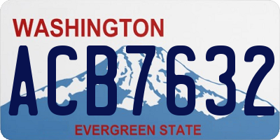WA license plate ACB7632
