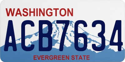WA license plate ACB7634
