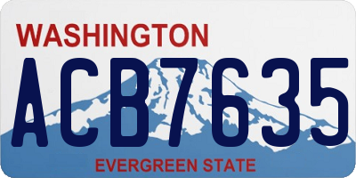WA license plate ACB7635