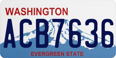 WA license plate ACB7636