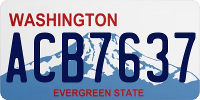 WA license plate ACB7637