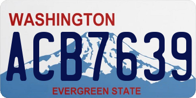 WA license plate ACB7639