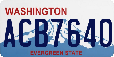 WA license plate ACB7640