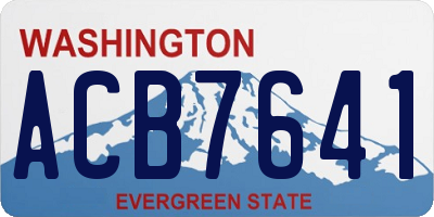 WA license plate ACB7641