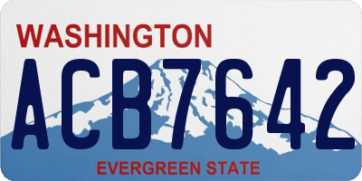 WA license plate ACB7642