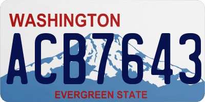 WA license plate ACB7643