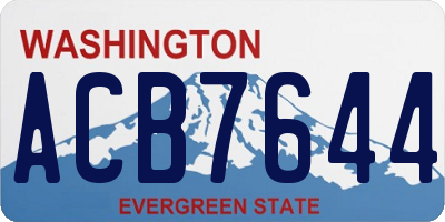 WA license plate ACB7644