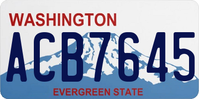 WA license plate ACB7645