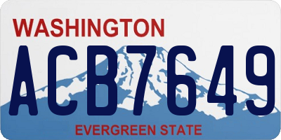 WA license plate ACB7649