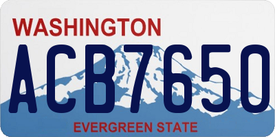 WA license plate ACB7650