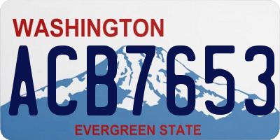 WA license plate ACB7653