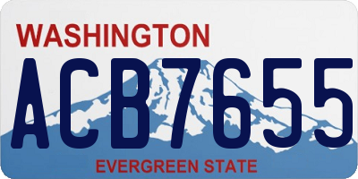 WA license plate ACB7655