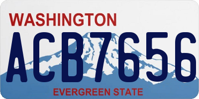 WA license plate ACB7656