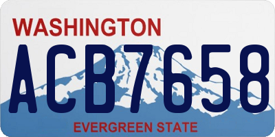 WA license plate ACB7658