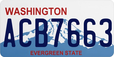 WA license plate ACB7663