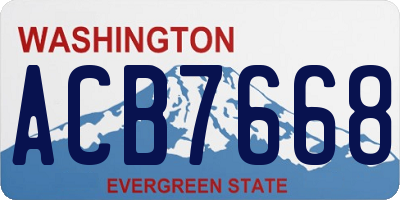 WA license plate ACB7668