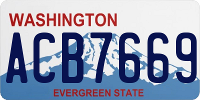 WA license plate ACB7669