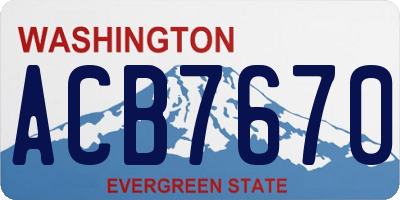 WA license plate ACB7670
