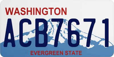 WA license plate ACB7671