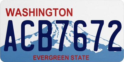 WA license plate ACB7672