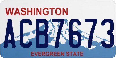 WA license plate ACB7673