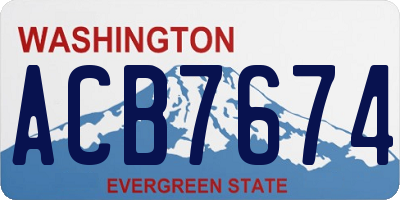 WA license plate ACB7674