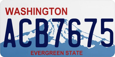 WA license plate ACB7675