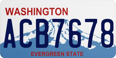 WA license plate ACB7678