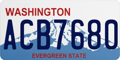 WA license plate ACB7680