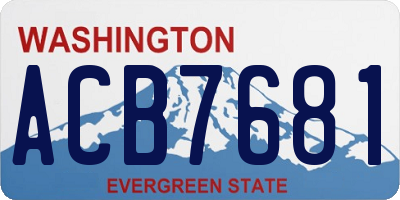 WA license plate ACB7681