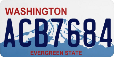 WA license plate ACB7684
