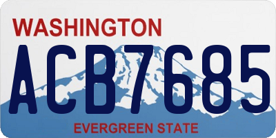 WA license plate ACB7685