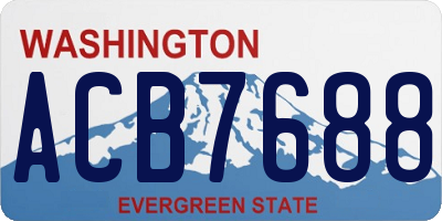 WA license plate ACB7688
