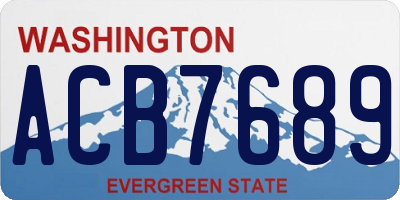 WA license plate ACB7689