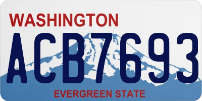 WA license plate ACB7693