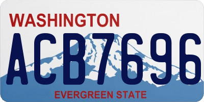 WA license plate ACB7696