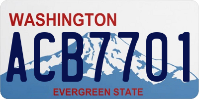 WA license plate ACB7701