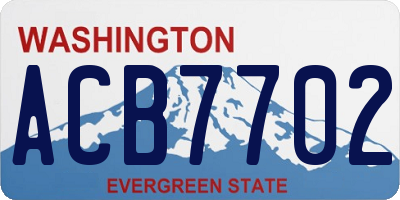 WA license plate ACB7702
