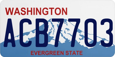 WA license plate ACB7703