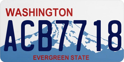 WA license plate ACB7718
