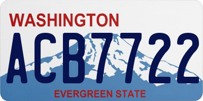 WA license plate ACB7722