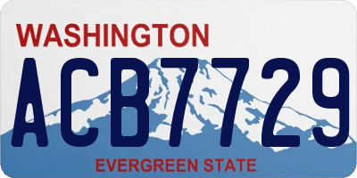WA license plate ACB7729