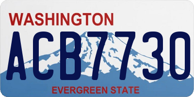 WA license plate ACB7730