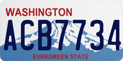 WA license plate ACB7734