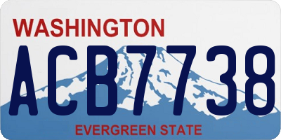 WA license plate ACB7738