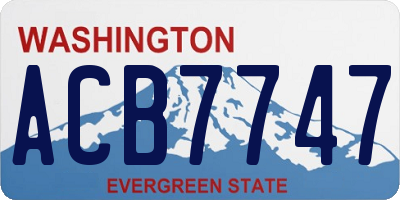 WA license plate ACB7747