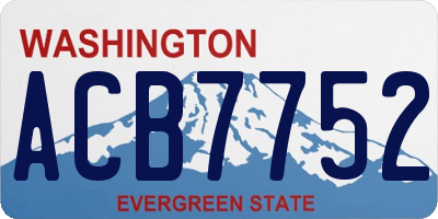 WA license plate ACB7752