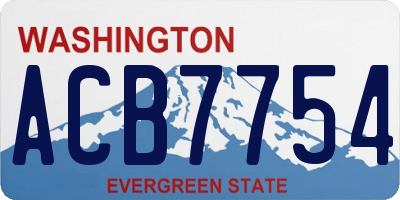 WA license plate ACB7754